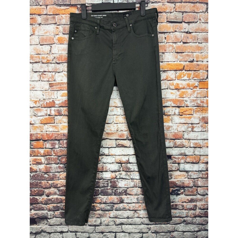 Adriano Goldschmied Farrah Skinny Ankle High Rise 29R Dark Green 29" x 28"